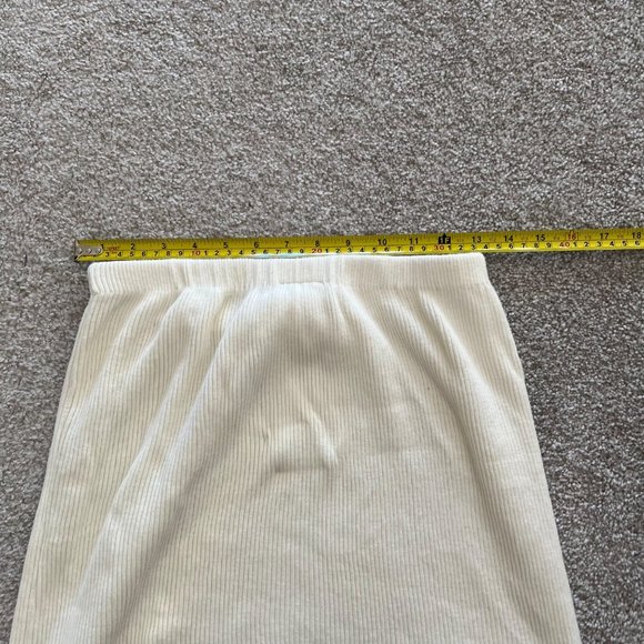 Moda Intl Vintage Cream Cotton Knee-length Ribbed Stretchy Skirt - Picture 7 of 7